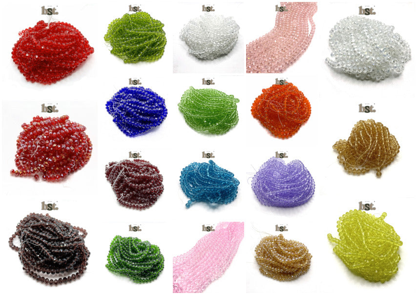8mm Crystal Beads 60+ Rondelle Beads for Jewellery Making, 29+ Colors