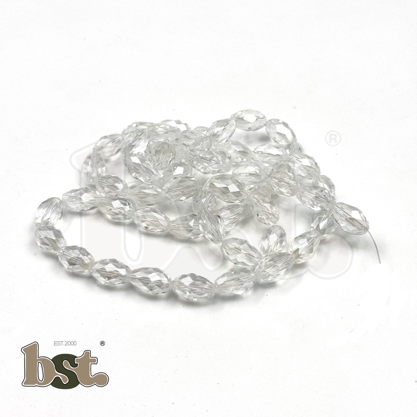 48-55pcs Crystal Teardrop Beads 8x11 Drop Beads for Jewellery Making, Resin Jhumka, DIY Necklace, Jhumka & Accessory Supplies Beads by BST