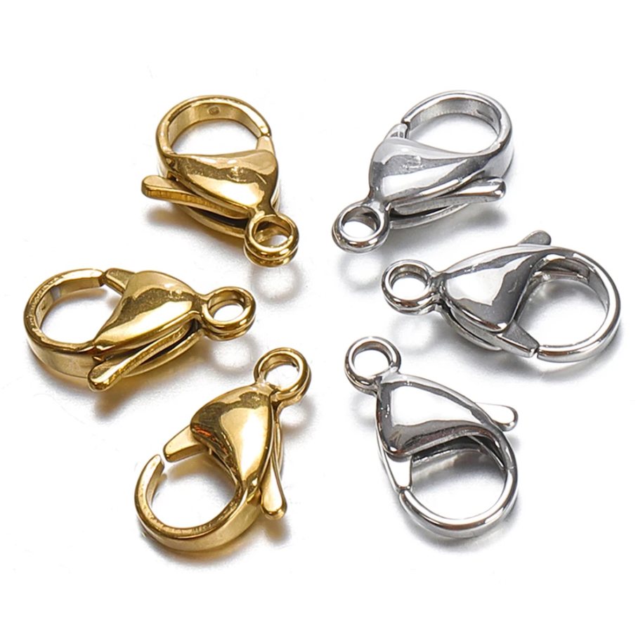 Lobster Clasp Hook 50pcs, 100pcs, 200pcs, 400pcs, 1000pcs, Golden Silver Lobster Lock DIY Jewellery, DIY Necklaces Stainless Steel Jewellery Making Supplies