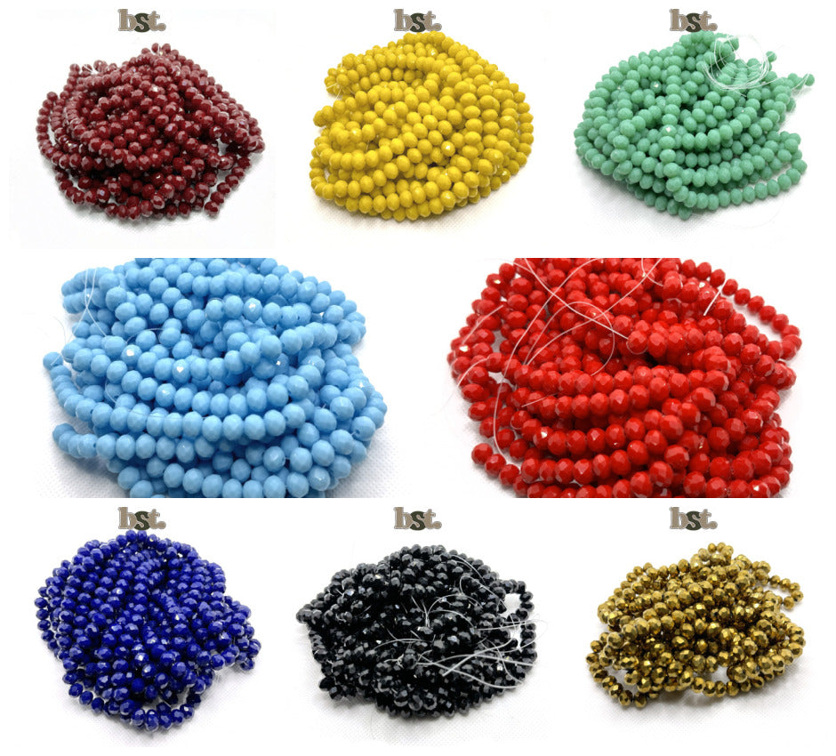 8mm Crystal Beads 60+ Rondelle Beads for Jewellery Making, 29+ Colors