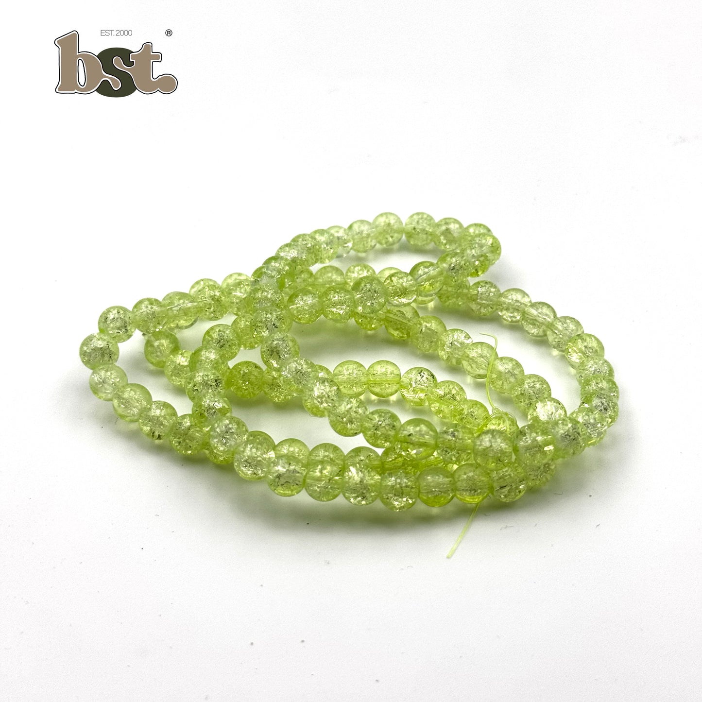 100pcs 8mm Cracked Glass Beads Crushed Beads Crack Beads for Jewellery Making 100+ Beads each line, DIY Bracelet, Necklace & Accessory Supplies Beads by BST