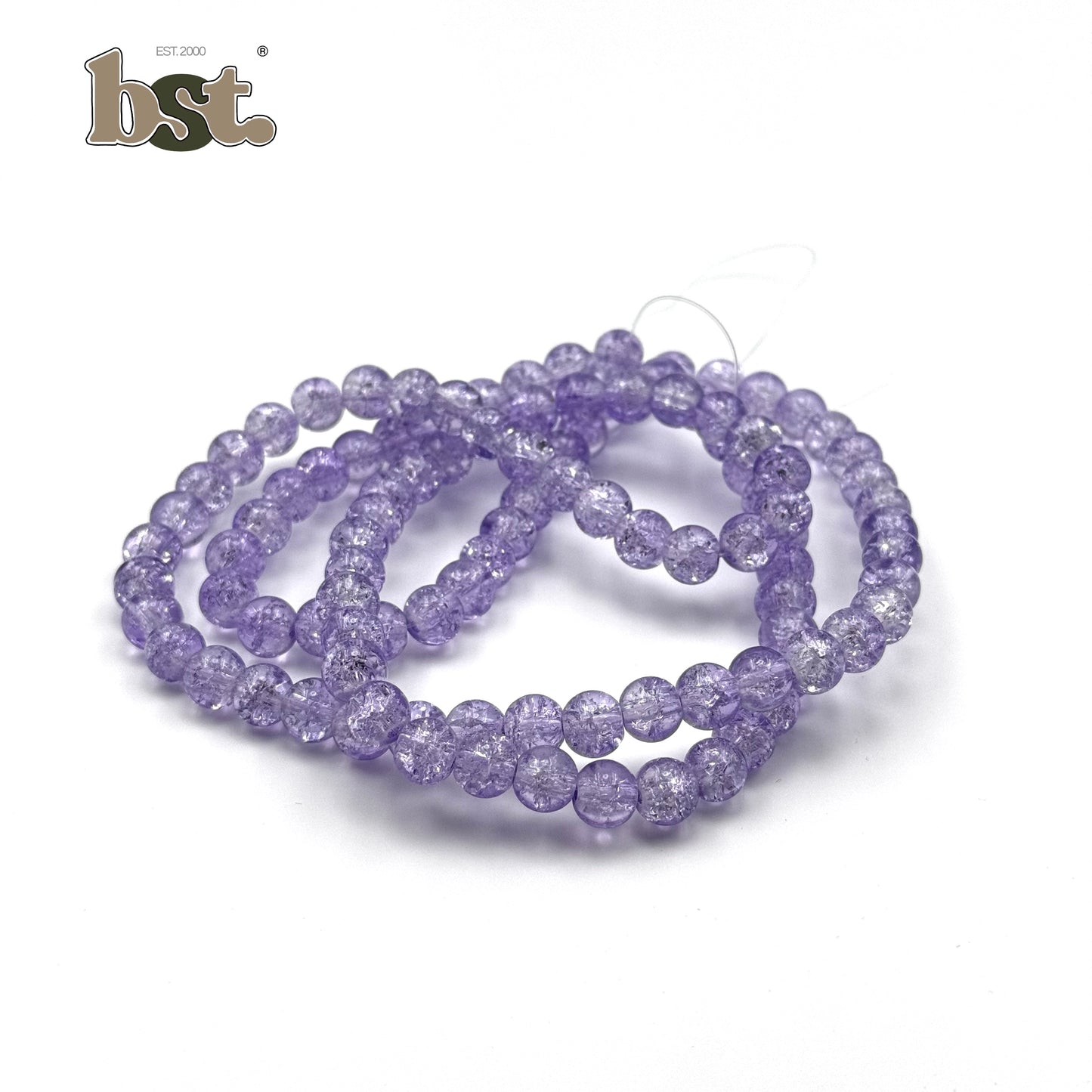 100pcs 8mm Cracked Glass Beads Crushed Beads Crack Beads for Jewellery Making 100+ Beads each line, DIY Bracelet, Necklace & Accessory Supplies Beads by BST