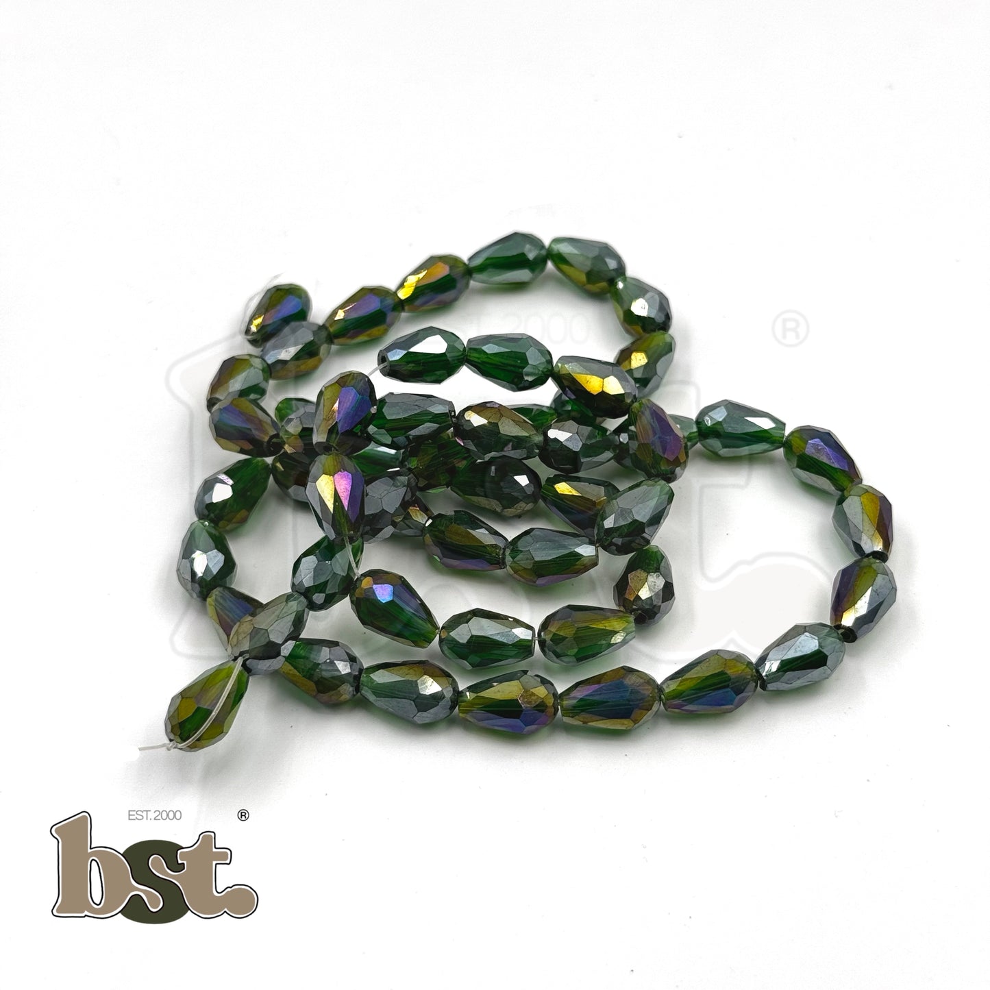 48-55pcs Crystal Teardrop Beads 8x11 Drop Beads for Jewellery Making, Resin Jhumka, DIY Necklace, Jhumka & Accessory Supplies Beads by BST