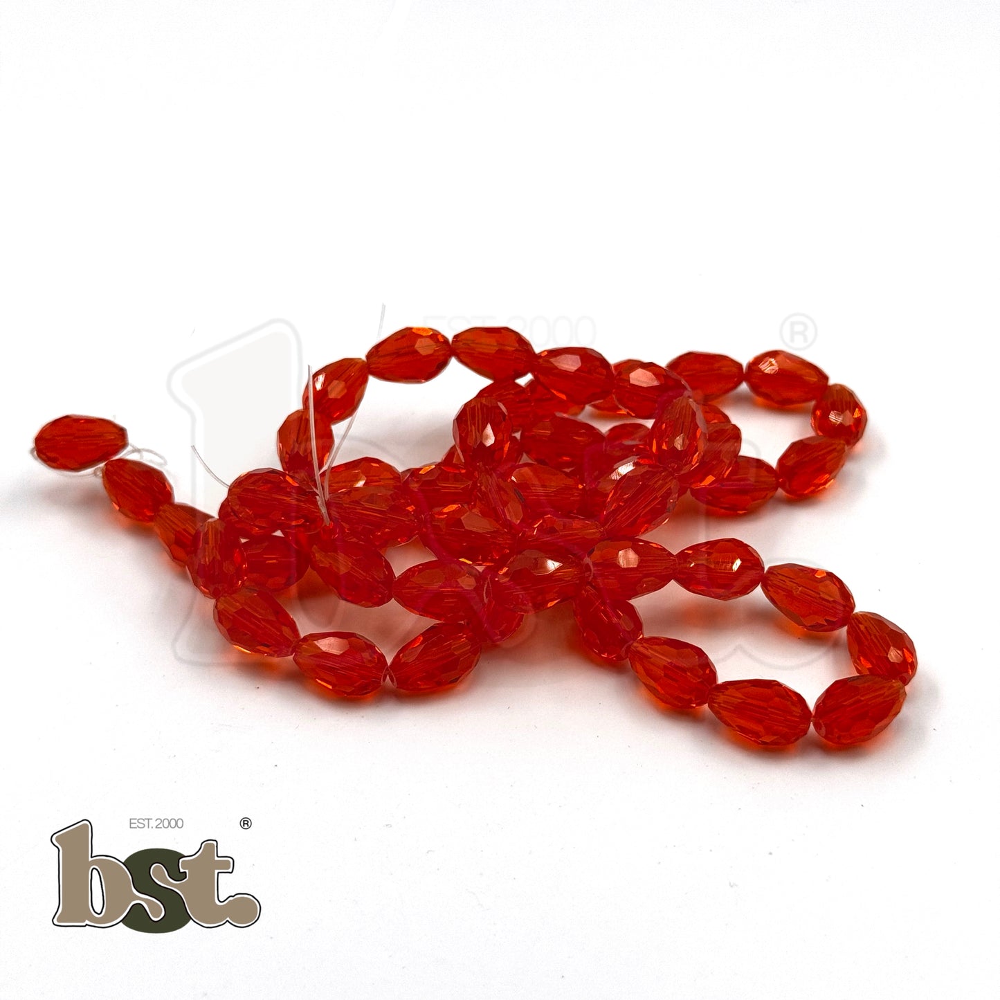 48-55pcs Crystal Teardrop Beads 8x11 Drop Beads for Jewellery Making, Resin Jhumka, DIY Necklace, Jhumka & Accessory Supplies Beads by BST