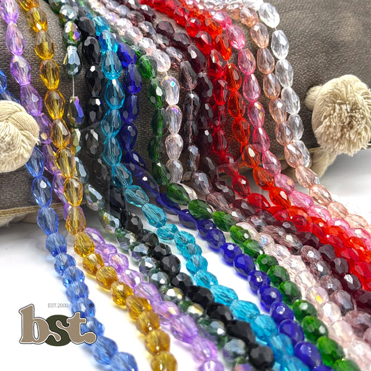 48-55pcs Crystal Teardrop Beads 8x11 Drop Beads for Jewellery Making, Resin Jhumka, DIY Necklace, Jhumka & Accessory Supplies Beads by BST