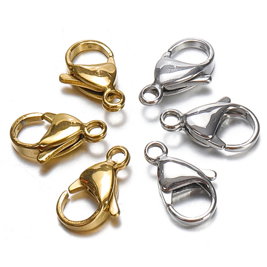 Lobster Clasp Hook 50pcs, 100pcs, 200pcs, 400pcs, 1000pcs, Golden Silver Lobster Lock DIY Jewellery, DIY Necklaces Stainless Steel Jewellery Making Supplies