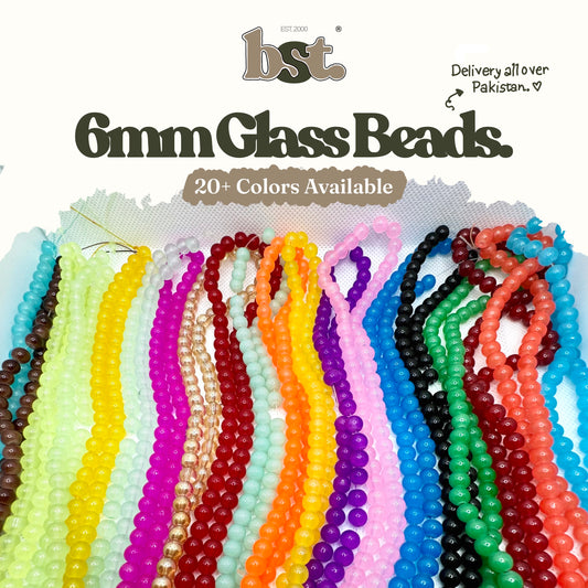 6mm Glass Beads Marble Beads for Jewellery Making 130+ Beads each line, 20+ Colors