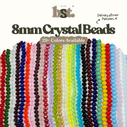 8mm Crystal Beads 60+ Rondelle Beads for Jewellery Making, 29+ Colors